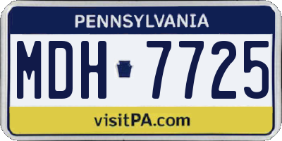 PA license plate MDH7725