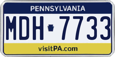 PA license plate MDH7733