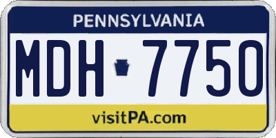 PA license plate MDH7750