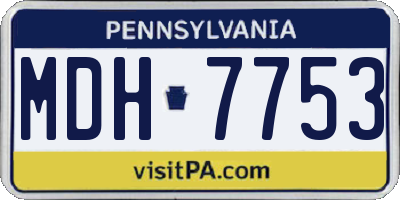 PA license plate MDH7753