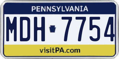PA license plate MDH7754