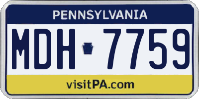 PA license plate MDH7759