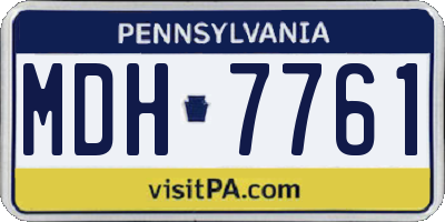 PA license plate MDH7761