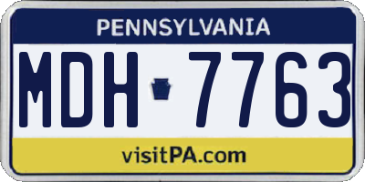 PA license plate MDH7763