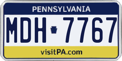 PA license plate MDH7767