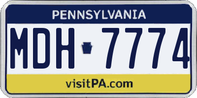 PA license plate MDH7774
