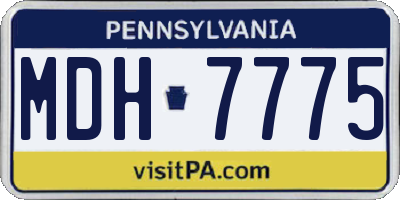 PA license plate MDH7775