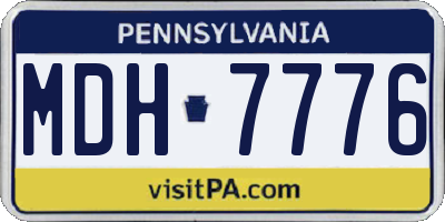 PA license plate MDH7776