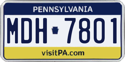 PA license plate MDH7801