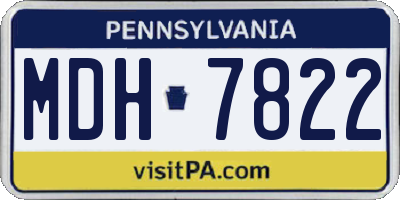 PA license plate MDH7822