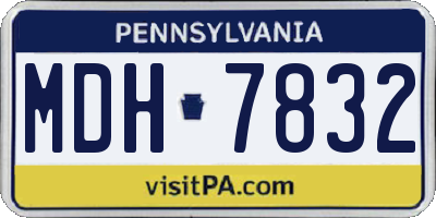 PA license plate MDH7832