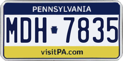 PA license plate MDH7835