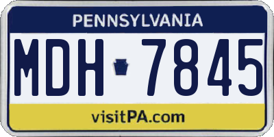PA license plate MDH7845
