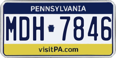 PA license plate MDH7846