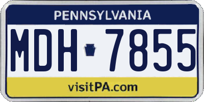 PA license plate MDH7855