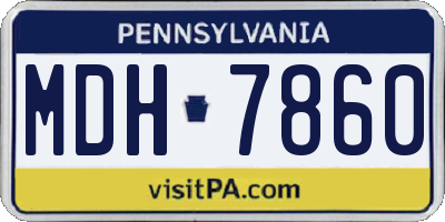 PA license plate MDH7860