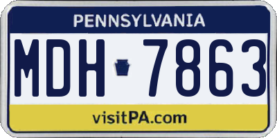 PA license plate MDH7863