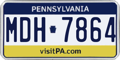 PA license plate MDH7864