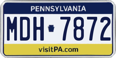 PA license plate MDH7872