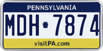 PA license plate MDH7874