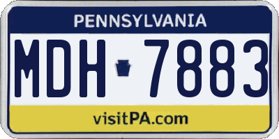 PA license plate MDH7883
