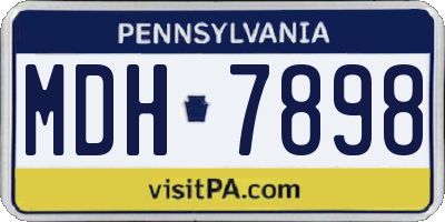 PA license plate MDH7898