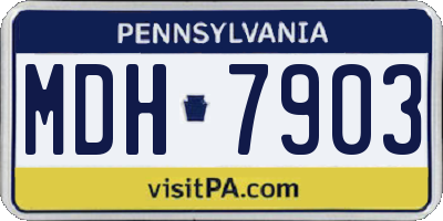 PA license plate MDH7903