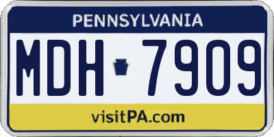 PA license plate MDH7909