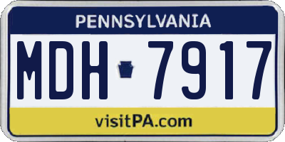 PA license plate MDH7917