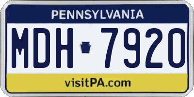 PA license plate MDH7920