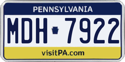 PA license plate MDH7922