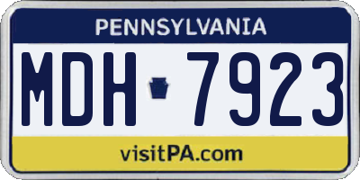 PA license plate MDH7923