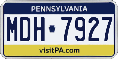 PA license plate MDH7927
