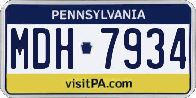 PA license plate MDH7934