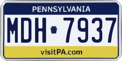 PA license plate MDH7937