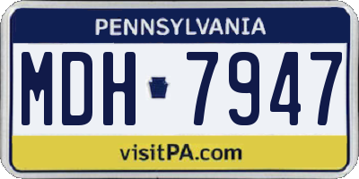 PA license plate MDH7947