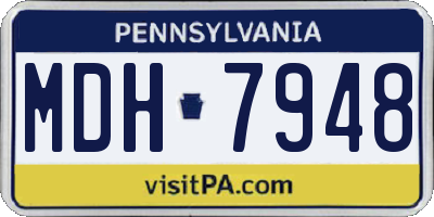 PA license plate MDH7948