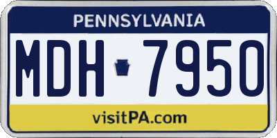 PA license plate MDH7950