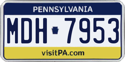 PA license plate MDH7953