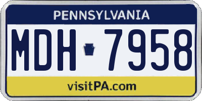 PA license plate MDH7958