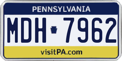 PA license plate MDH7962