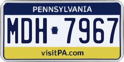 PA license plate MDH7967