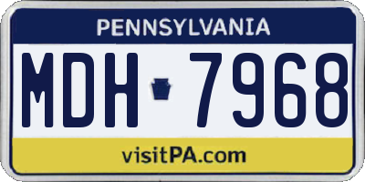 PA license plate MDH7968