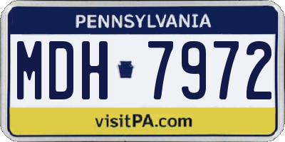 PA license plate MDH7972