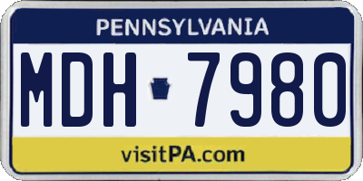 PA license plate MDH7980
