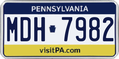PA license plate MDH7982