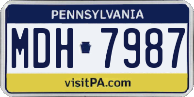 PA license plate MDH7987