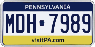 PA license plate MDH7989