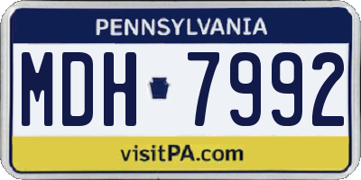 PA license plate MDH7992