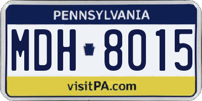 PA license plate MDH8015